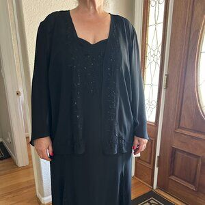 Womens Black 2 pcs Evening Formal Dress Size 22W